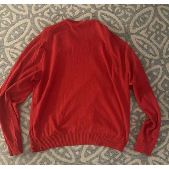 JCP JC Penneys Mens 100% Cotton Sweater Red Combed Crew Neck Long Sleeve Size XL - Picture 3 of 11